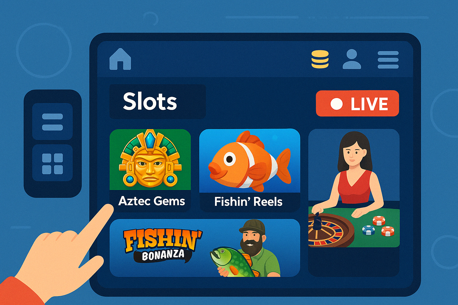 Game Categories and Live Features - 100cuci77